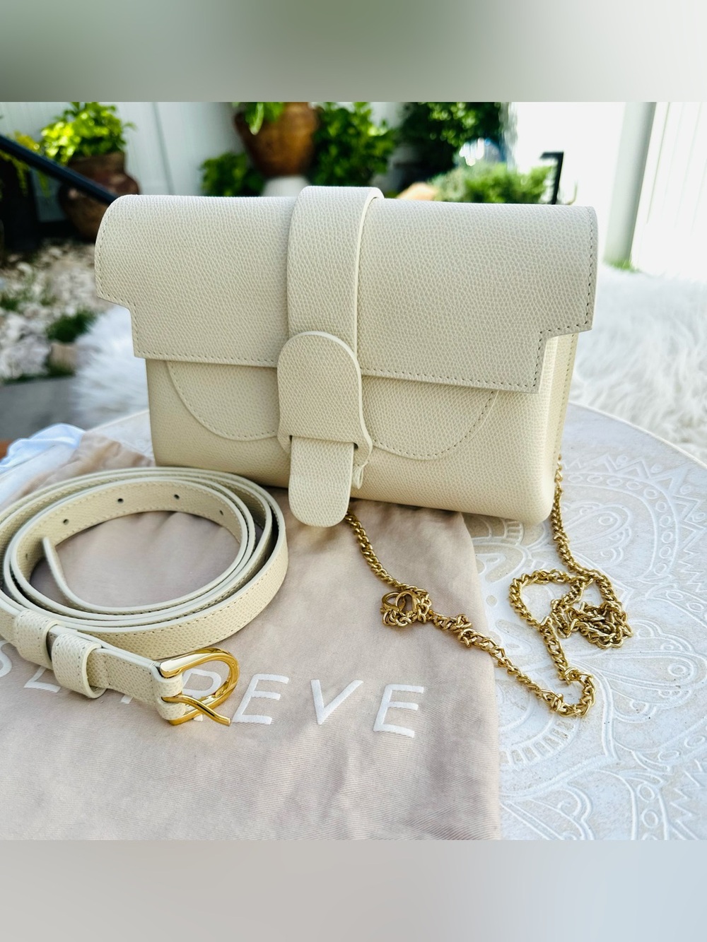 Senreve Cream Pebbled Leather Belt Bag 💙🌹